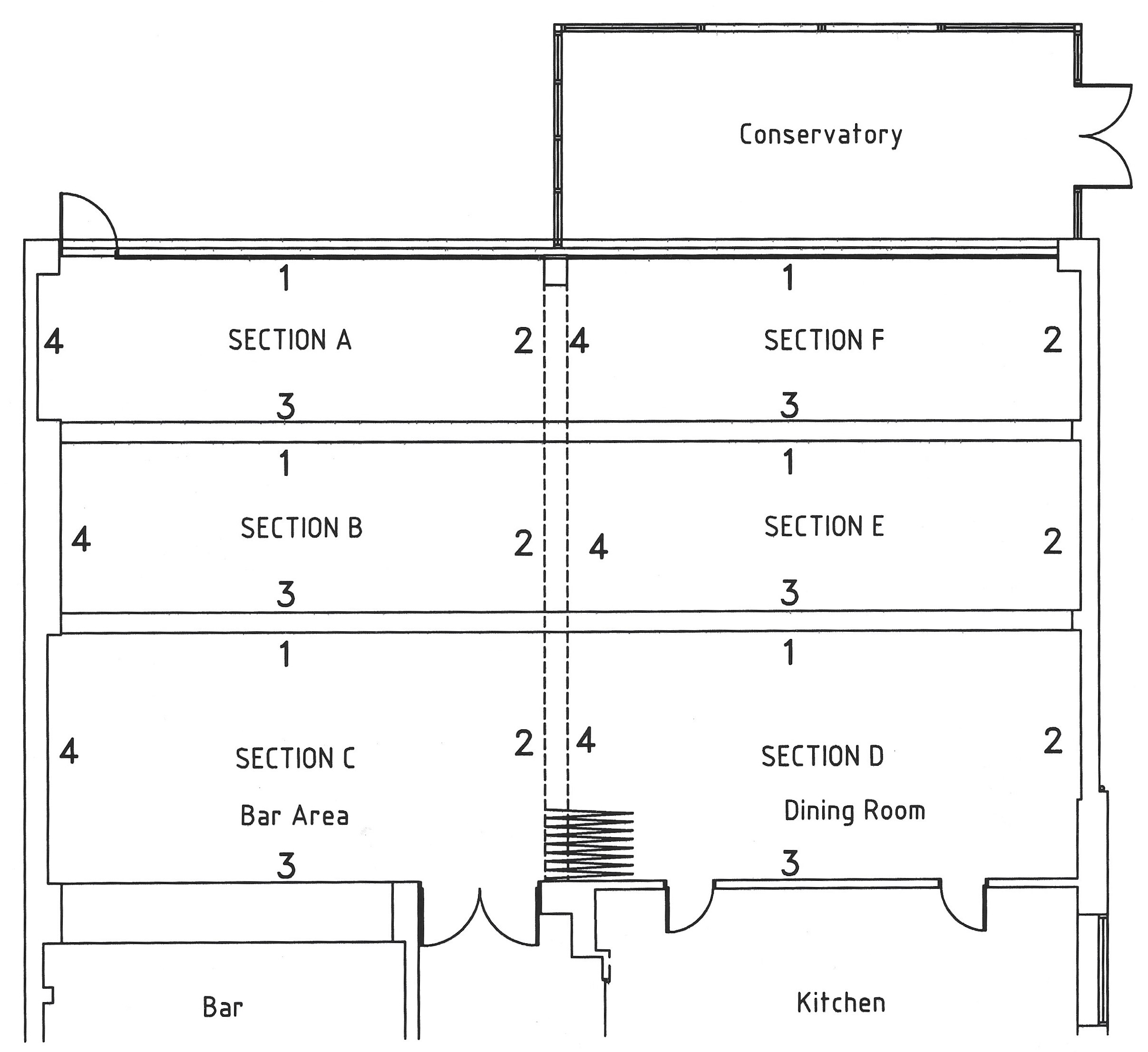 Bar & Dining Room floor plan